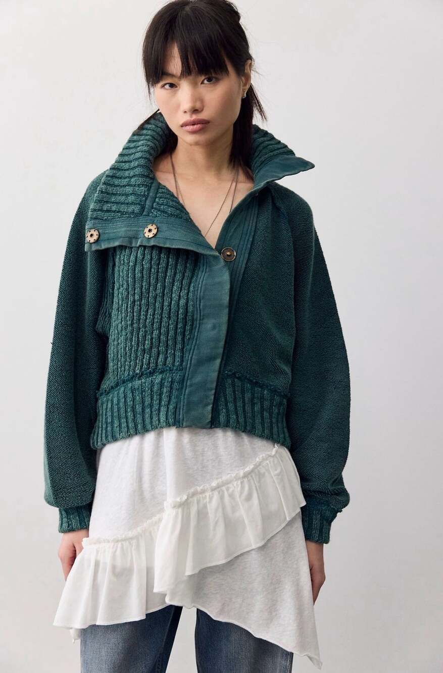 We The Free Annie Cozy Funnel-Neck Cardi Size. Large   NWT
